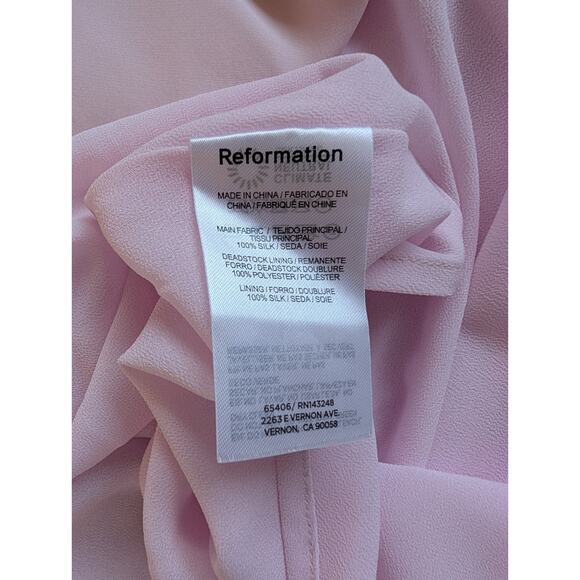 NWD Reformation Brie Silk Maxi Dress GownSize 14 Cherry Blossom #4A462 - Picture 14 of 15